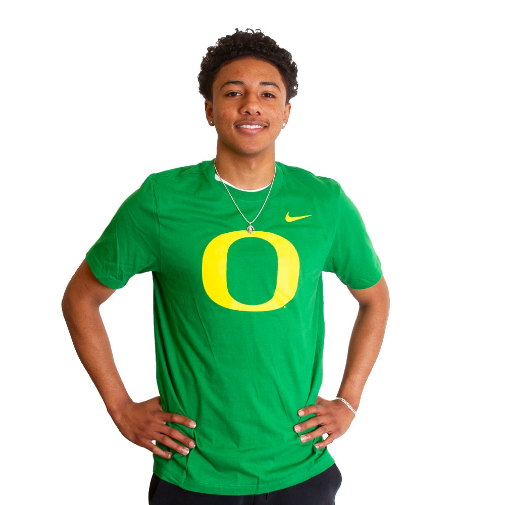 Classic Oregon O, Nike, Green, Crew Neck, Cotton, Men, Unisex, 155gsm, Jersey-style fabric, T-Shirt, 839785